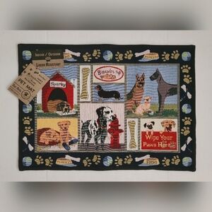 PB Paws & Co. Dog Tapestry Indoor/Outdoor Pet Mat 19"x27" NWT
